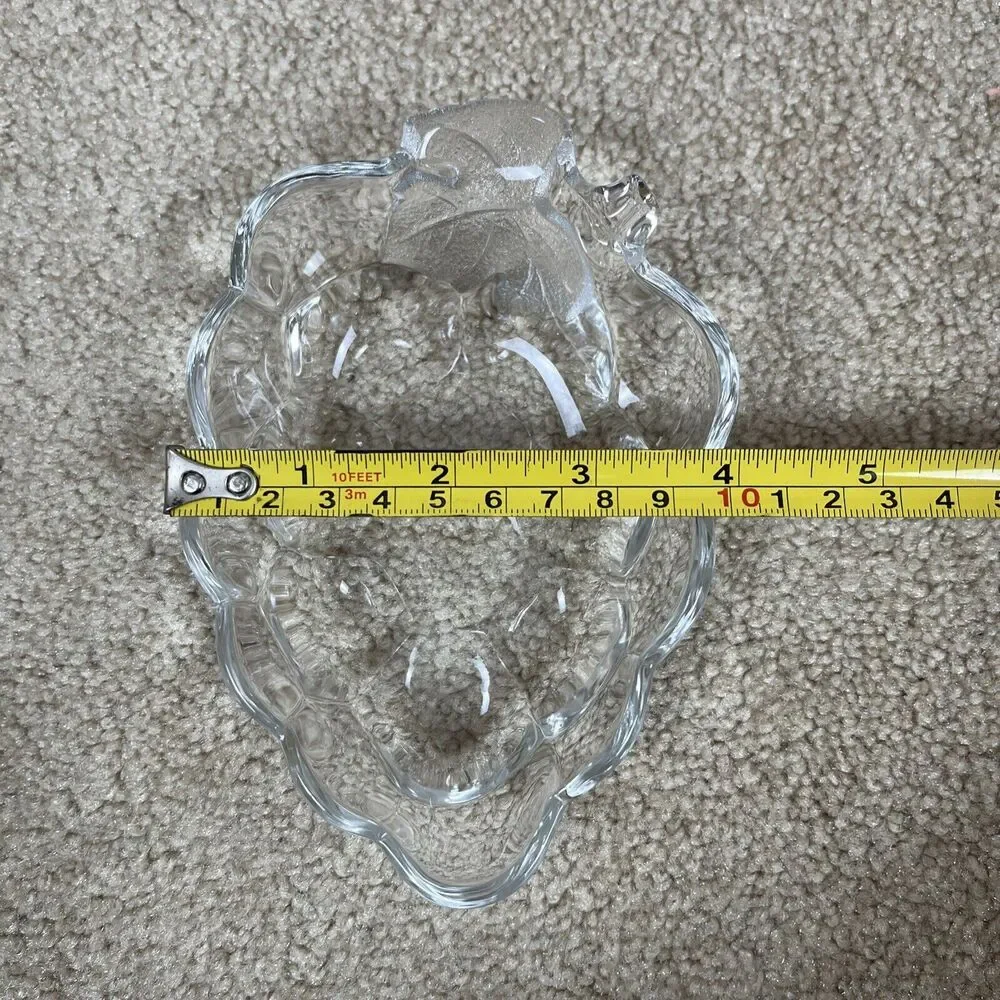 VTG Clear Glass Anchor Hocking Oblong Relish Dish & Grape Dessert Dish Set Of 2